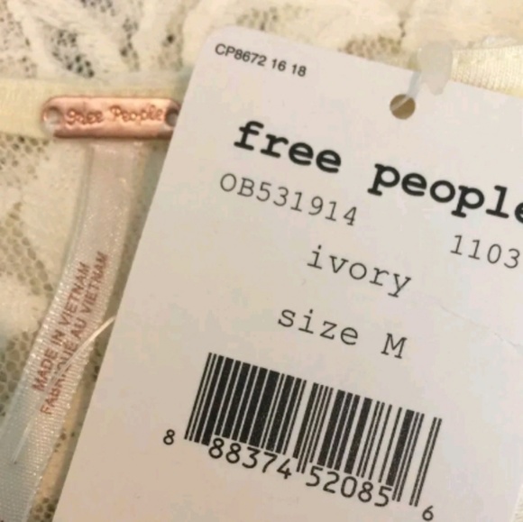 NWT Free People lace sleeveless mini dress ivory - Picture 6 of 8